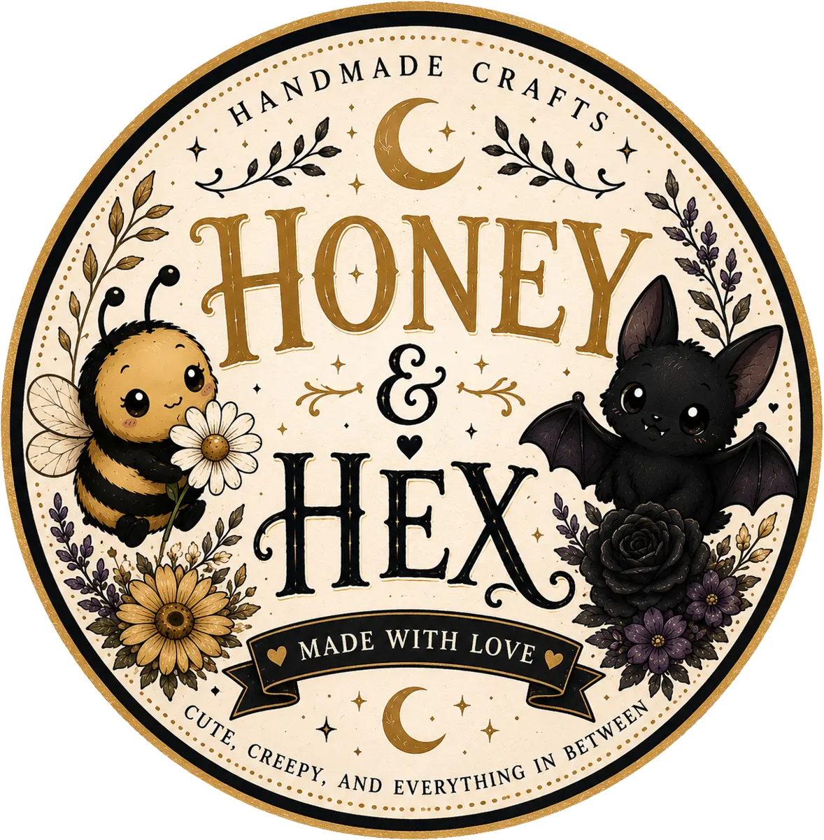 Honey & Hex handmade crafts badge